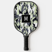 Groen Camouflagepatroon Monogram Pickleball Paddle (Voorkant)