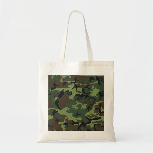 Groen camouflagepatroon tote bag (Voorkant)
