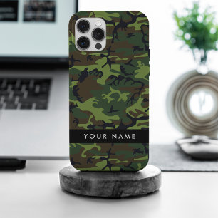 Groen Camouflagepatroon, Uw naam, Personaliseer iPhone 15 Pro Max Case