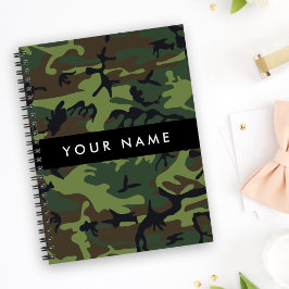 Groen Camouflagepatroon, Uw naam, Personaliseer Notitieboek
