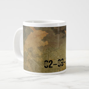 Groen camouflagepatroon vintage V2.0 Grote Koffiekop