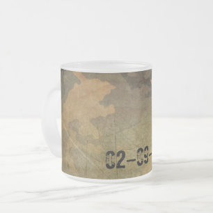 Groen camouflagepatroon vintage V2.0 Matglas Koffiemok