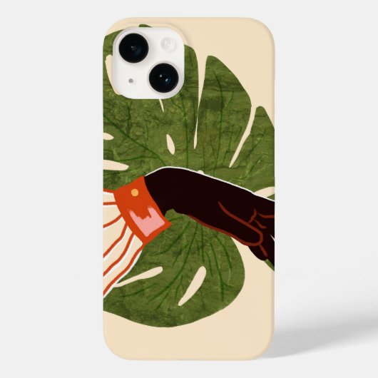 Groen canvas, rood accent Case-Mate iPhone case (Achterkant)