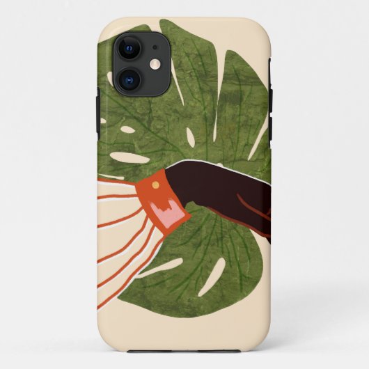 Groen canvas, rood accent Case-Mate iPhone case (Achterkant)
