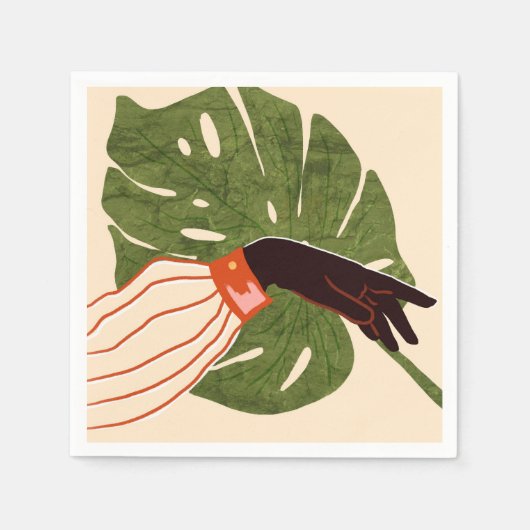 Groen canvas, rood accent servet (Voorkant)