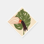 Groen canvas, rood accent servet (Hoek)