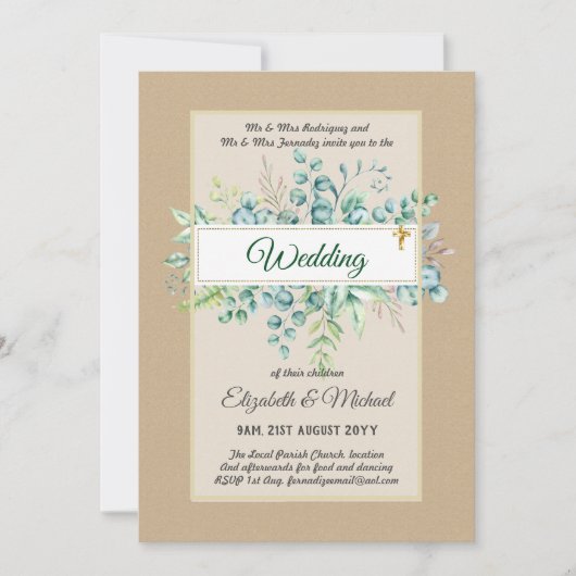 Groen CATHOLISCHE Trouw Christelijk Budget Modern Kaart (Voorkant)