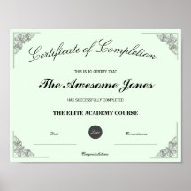 Groen certificaat van voltooiing Aangepast logo