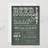Groen Chalkboard BEER Diapers & DADS Baby shower Kaart (Voorkant)