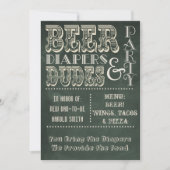 Groen Chalkboard Beer Diapers & DUDES-Baby shower Kaart (Voorkant)