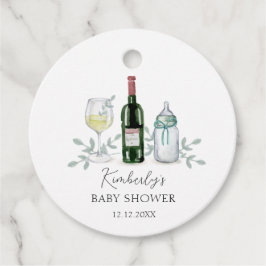 Groen Champagne Sip & See Baby shower Bedankjes Labels