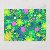 Groen, Chartreuse, Roze, Paraket Feestdagenkaart (Voorkant)