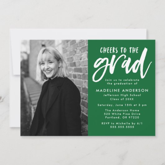 Groen | Cheers op de scriptgradatiepartij van het Kaart (Voorkant)