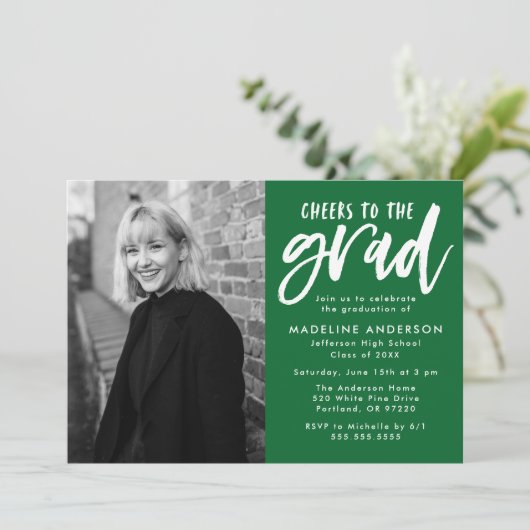 Groen | Cheers op de scriptgradatiepartij van het  Kaart (Staand voorkant)