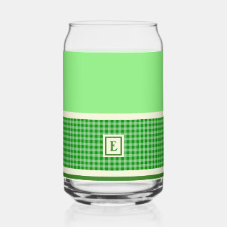 Groen chequemonogram blikvorm glas
