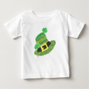 Groen chevron leprechaun pet baby t-shirt