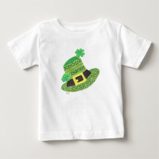 Groen chevron leprechaun pet baby t-shirt (Voorkant)