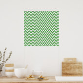 Groen Chevron Patroon Poster (Keuken)