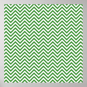 Groen Chevron Patroon Poster