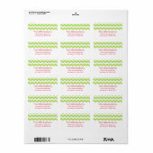 Groen chevron zigzag patroon retour adres etiket (Full Sheet)