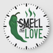 Groen Chili Ruik de liefde Grote Klok (Voorkant)