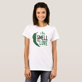 Groen Chili Ruik de liefde T-shirt (Voorkant volledig)