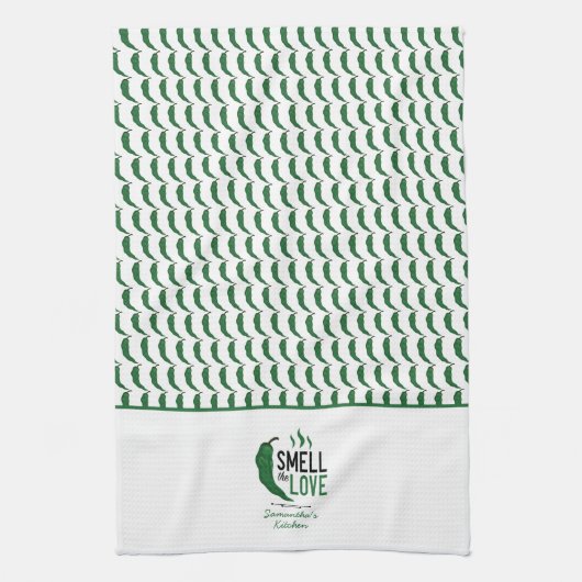 Groen Chili Ruilt de Love Kitchen Towel Theedoek (Verticaal)