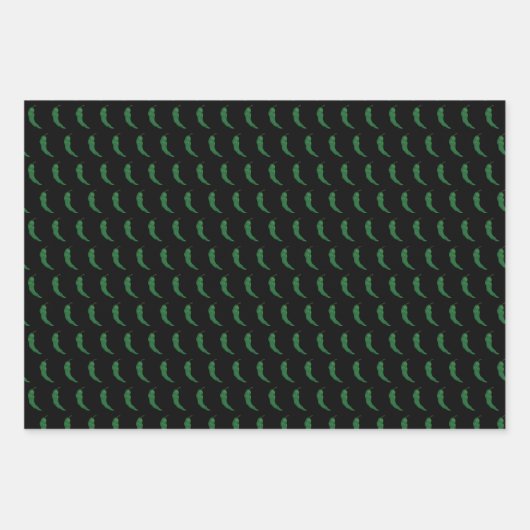 Groen Chili Ruilt de papierbladen van het liefdesb Inpakpapier Vel (Voorkant 3)