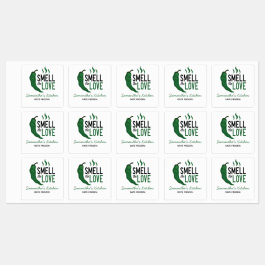 Groen Chili verkleint de liefdeslabels Labels (Vel)