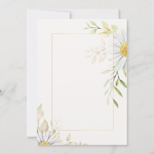 groen chrysant bruiloft uitnodiging (Achterkant)