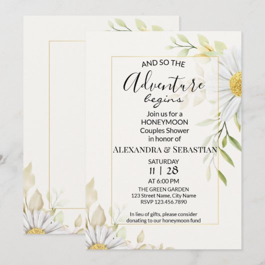 Groen Chrysanthemum Honeymoon Douche Kaart (Voorkant / Achterkant)