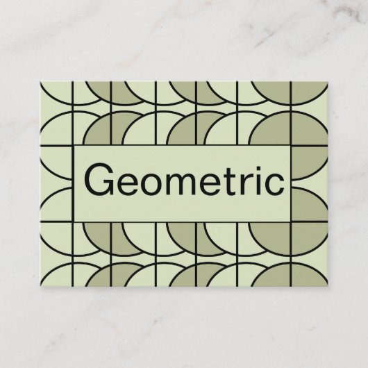 Groen cirkel strepen geometrisch visitekaartje (Voorkant)