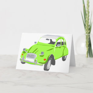 Groen Citroën 2 cv- Wenskaart Kaart