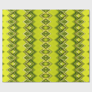 groen & citroengeel diamantpatroon cadeaupapier
