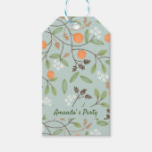 Groen citrus en Oranje bloesem Cadeaulabel (Voorkant)
