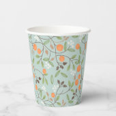 Groen citrus en Oranje bloesem Papieren Bekers (Achterkant)