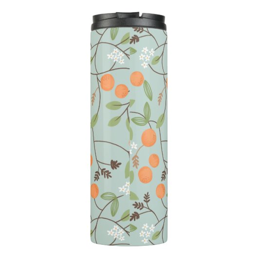 Groen citrus en Oranje bloesem Thermosbeker (Achterkant)