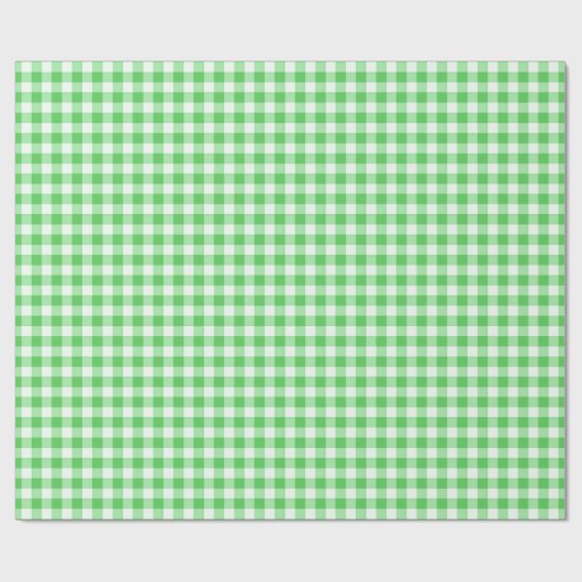 Groen Classic Gingham Checkered Pattern Cadeaupapier (Vlak)