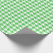 Groen Classic Gingham Checkered Pattern Cadeaupapier (Hoek)