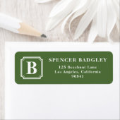 Groen Classic Monogram Logo Gepersonaliseerd Etiket (Insitu)