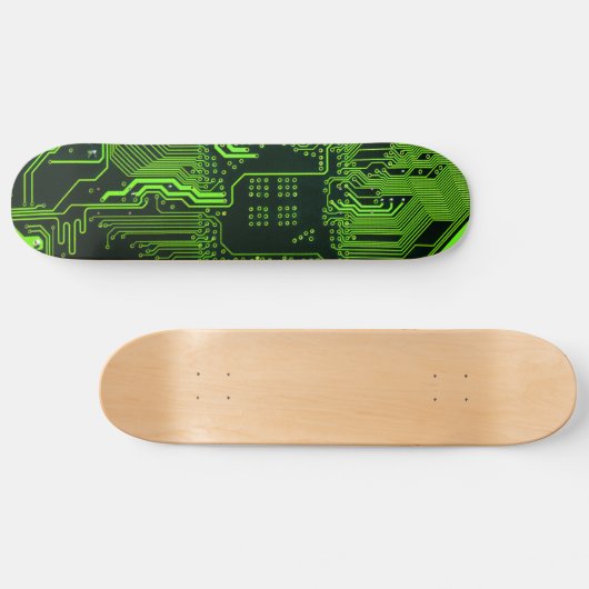 Groen computercircuit kool persoonlijk skateboard (Horizontaal)