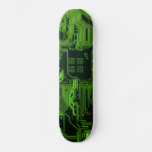 Groen computercircuit kool persoonlijk skateboard (Voorkant)