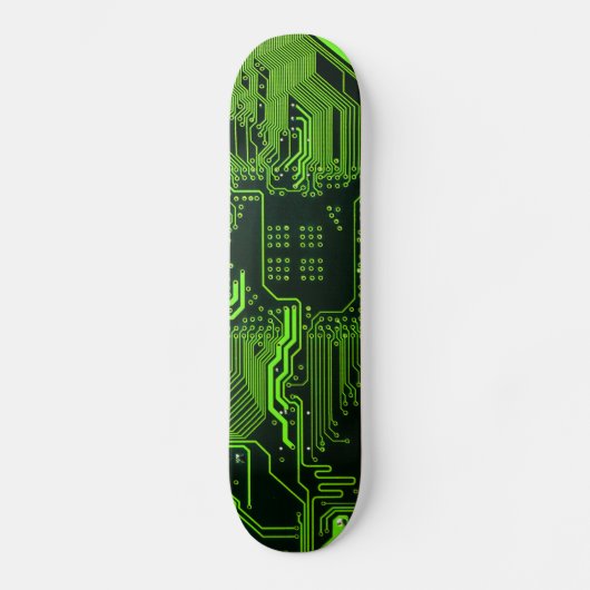 Groen computercircuit kool persoonlijk skateboard (Voorkant)