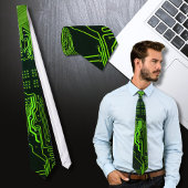 Groen computercircuit kool stropdas