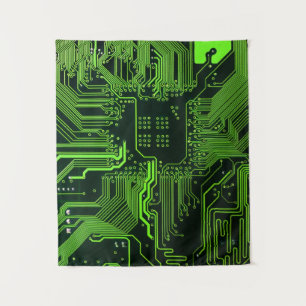 Groen computercircuit kool wandkleed