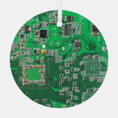 Groen computercircuit voor geek circuit glas ornament (Achterkant)