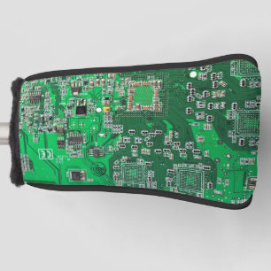 Groen computercircuit voor geek circuit golfheadcover