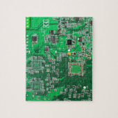 Groen computercircuit voor geek circuit legpuzzel (Verticaal)