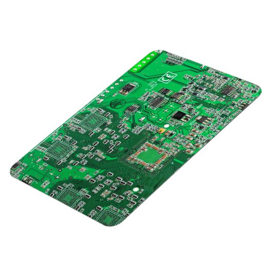 Groen computercircuit voor geek circuit magneet (Linkerzijde)