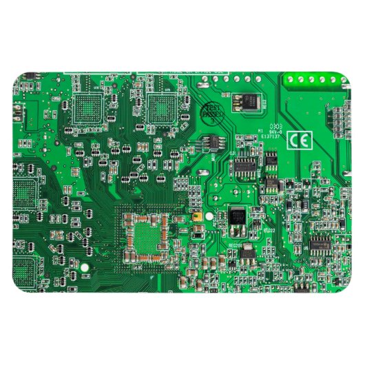 Groen computercircuit voor geek circuit magneet (Horizontaal)